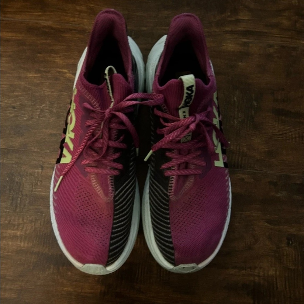 Hoka Womens Carbon X 3 one one Running Shoes Purple, Fuchsia, Black, Size 10 B - Picture 7 of 12